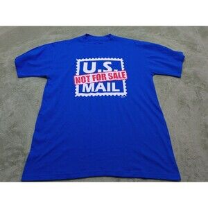 US Mail Not For Sale Union Line T Shirt Adult XL Blue Short Sleeve Made in USA